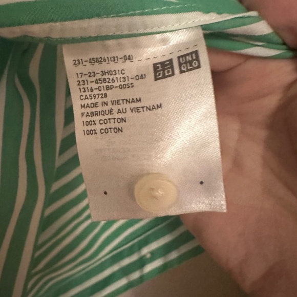 All 3 Uniqlo Shirts (green S, pink M, purple XS) - Picture 3 of 9